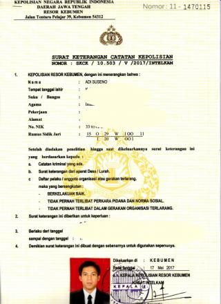 syarat-syarat pengantar pembuatan SKCK